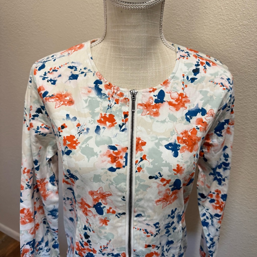 Life Style - Floral Zip-Up Jacket - Size Small